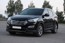 Hyundai Santa Fe 3 2012-2018 Bull bar anteriore ST014 Black (acciaio inox) foto 4