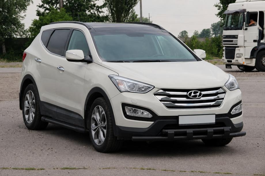 Hyundai Santa Fe 3 2012-2018 Bull bar anteriore ST015 Black (acciaio inox) Foto 3