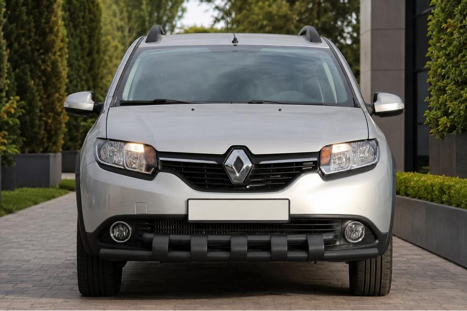 Dacia Sandero 2013-2020 Bull bar anteriore ST015 Black (acciaio inox) Foto 2