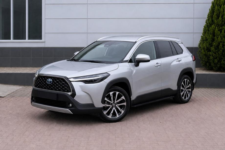 Toyota Corolla Cross 2020- Barre longitudinali tetto OEM integrate, grigie (Alluminio) Foto 4