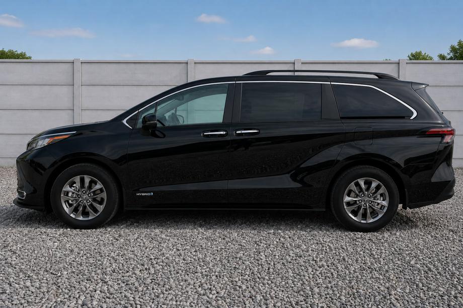 Toyota Sienna 2020- Barre longitudinali al tetto integrate nere OEM (Alluminio) Foto 1