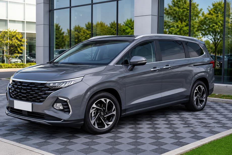 Hyundai Custo 2021– Barre longitudinali integrate grigie OEM (plastica ABS, installazione con adesivo) Foto 1