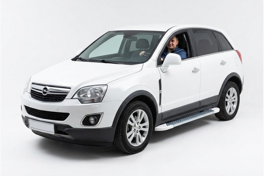 Opel Antara 2006-2017 Pedane Laterali Allmond White (2 pz, Alluminio) Image