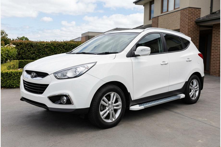 Hyundai IX-35 2010-2015 Pedane Laterali Allmond White (2 pz, Alluminio) Image