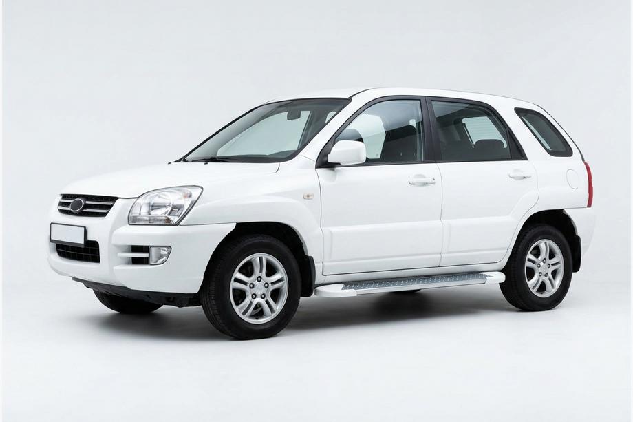 Kia Sportage 2004-2010 Pedane Laterali Allmond White (2 pz, Alluminio) Foto 1