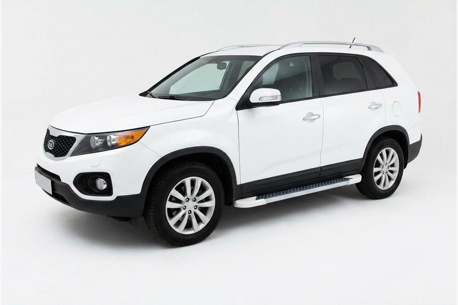 Kia Sorento II XM 2009-2014 Pedane Laterali Allmond White (2 pz, Alluminio) 2010-2013 Image