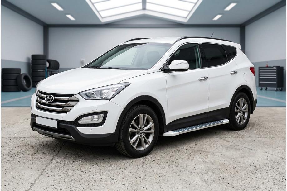 Hyundai Santa Fe 3 2012-2018 Pedane Laterali Allmond White (2 pz, Alluminio) Image
