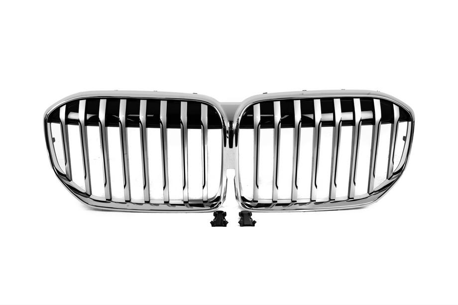 BMW 7 Series G11/G12 2015-2022 Griglie a rene 1 barra (2019-2022, Chrome) Image