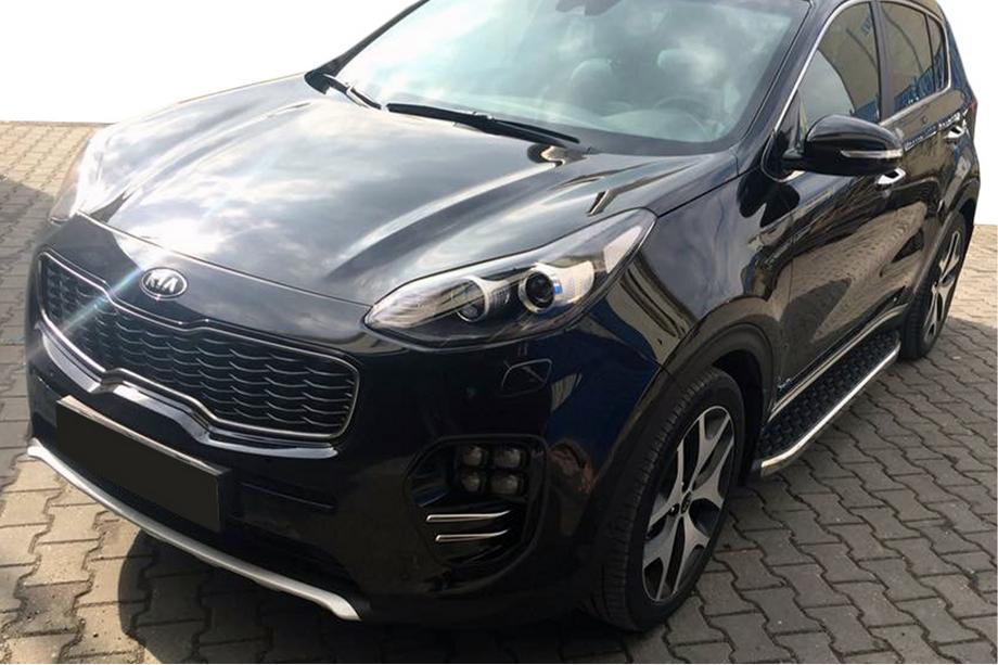 Kia Sportage 2010-2015 Pedane Laterali BlackLine (2 pz, Alluminio) Image