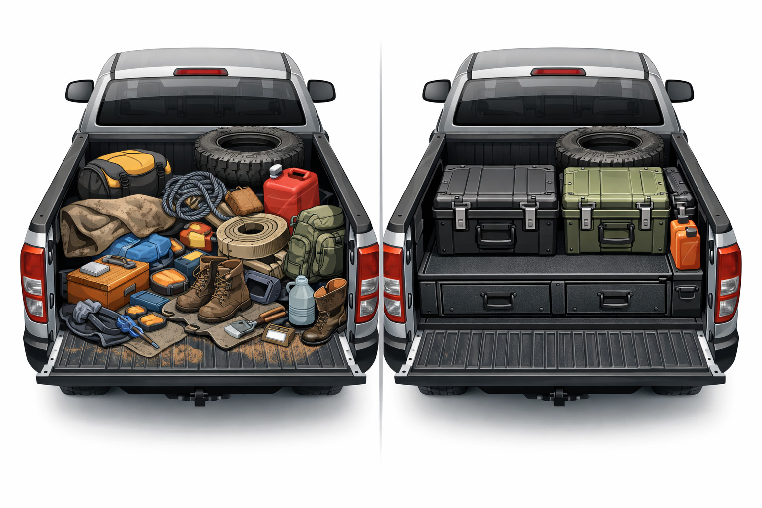 Disordine costante nel cassone del pick-up: le casse da spedizione risolvono?