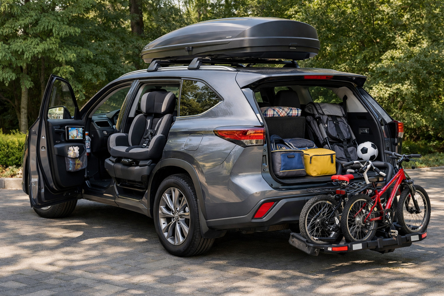 Pacchetto upgrade Toyota Highlander per bambini, bagagli e comfort
