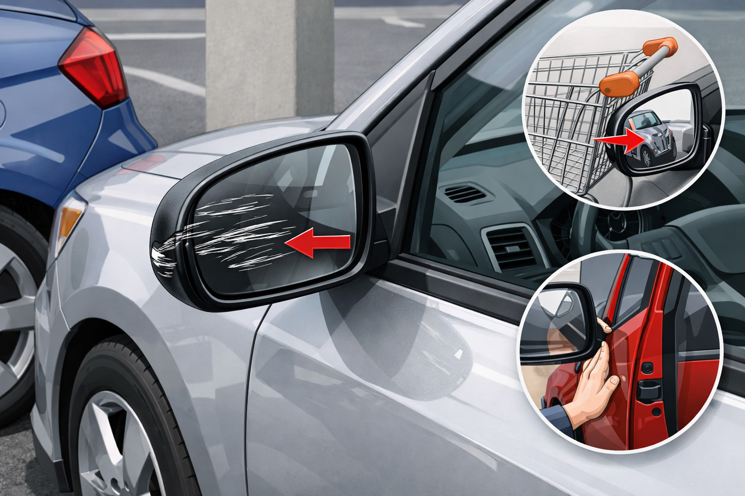 Cosa fare se gli specchietti si graffiano spesso in parcheggio