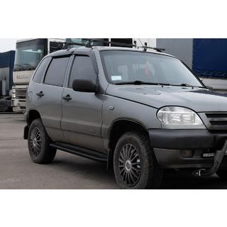 Pedane laterali Premium Black (2 pz., acciaio inox) Chevrolet Niva 1998-2020 foto 2