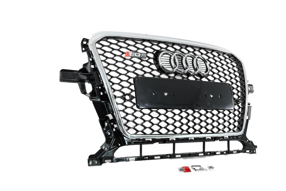 Audi Q5 2008-2017 Griglia anteriore RSQ-Style (2012-2017, nera con finiture cromate) Foto 3