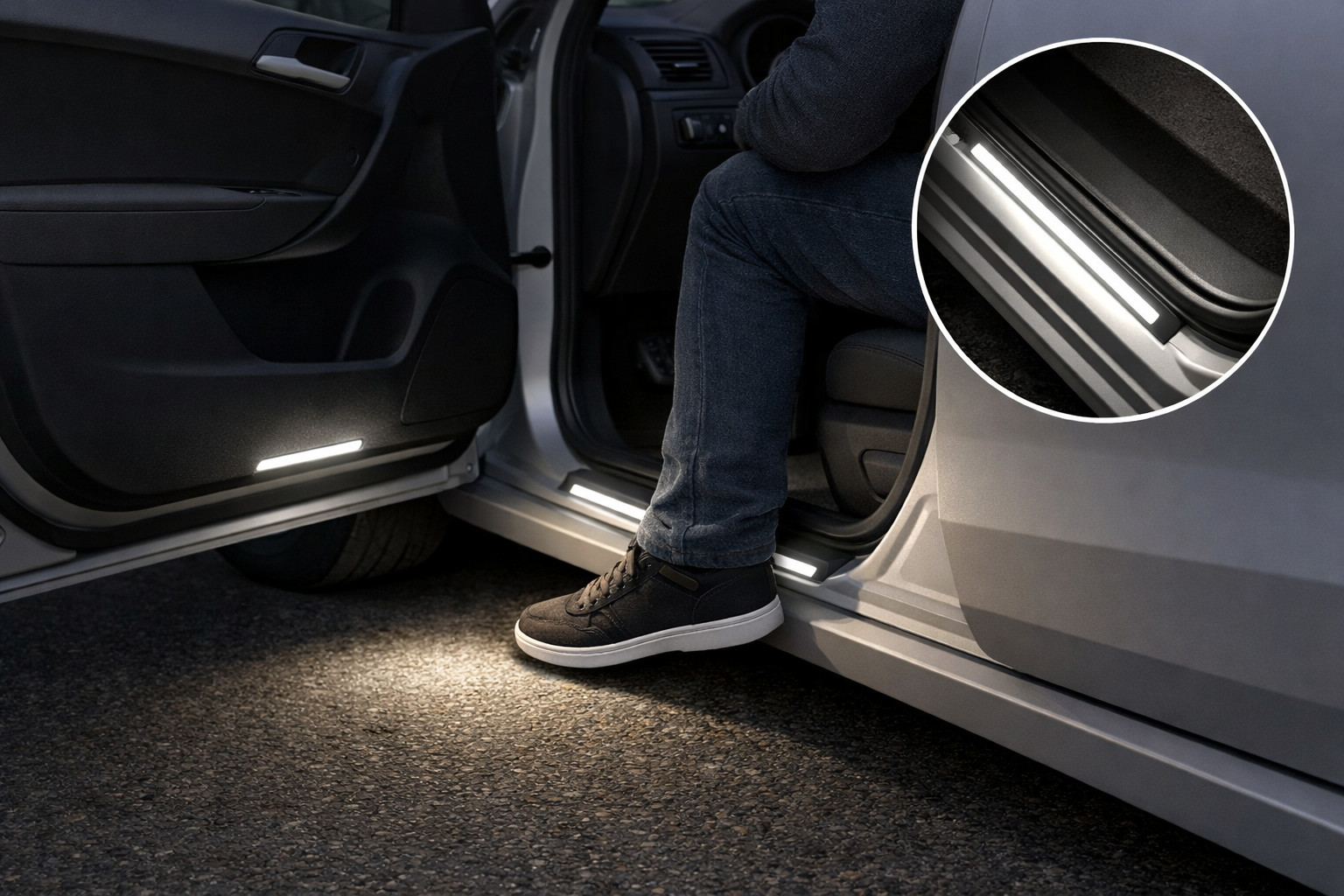 Perché salire in auto di notte è scomodo e come aiuta l’illuminazione delle soglie