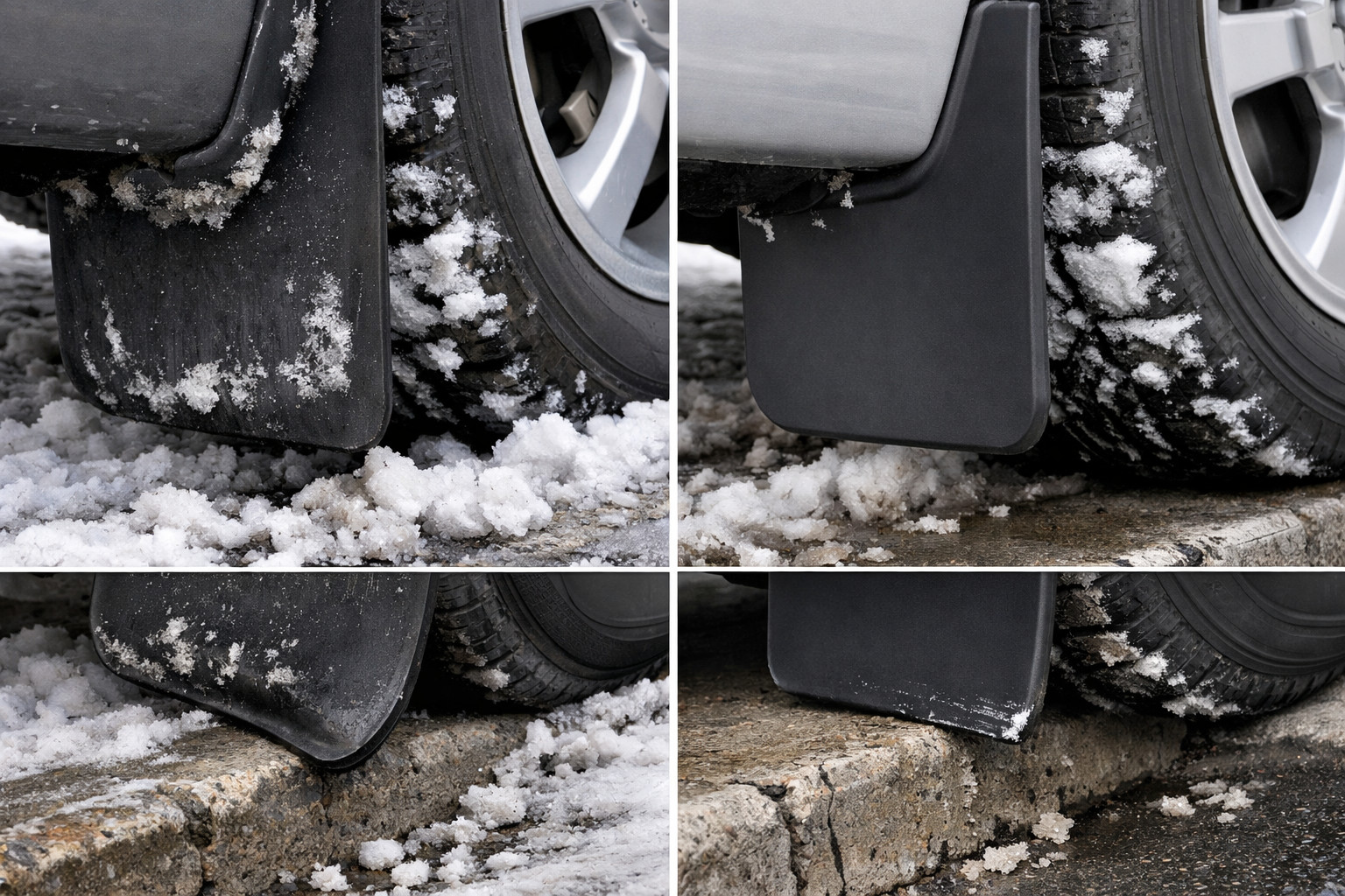 Paraspruzzi in gomma o plastica: quali resistono meglio a neve e cordoli