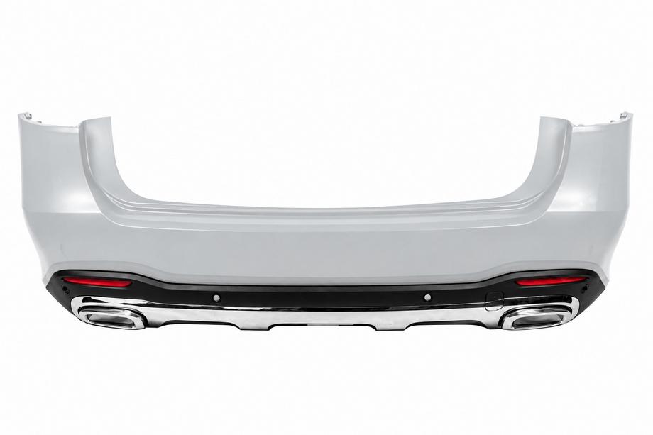 Mercedes GLS X167 2019- Diffusore posteriore GLS450 2025-Design (con terminali di scarico cromati) Image