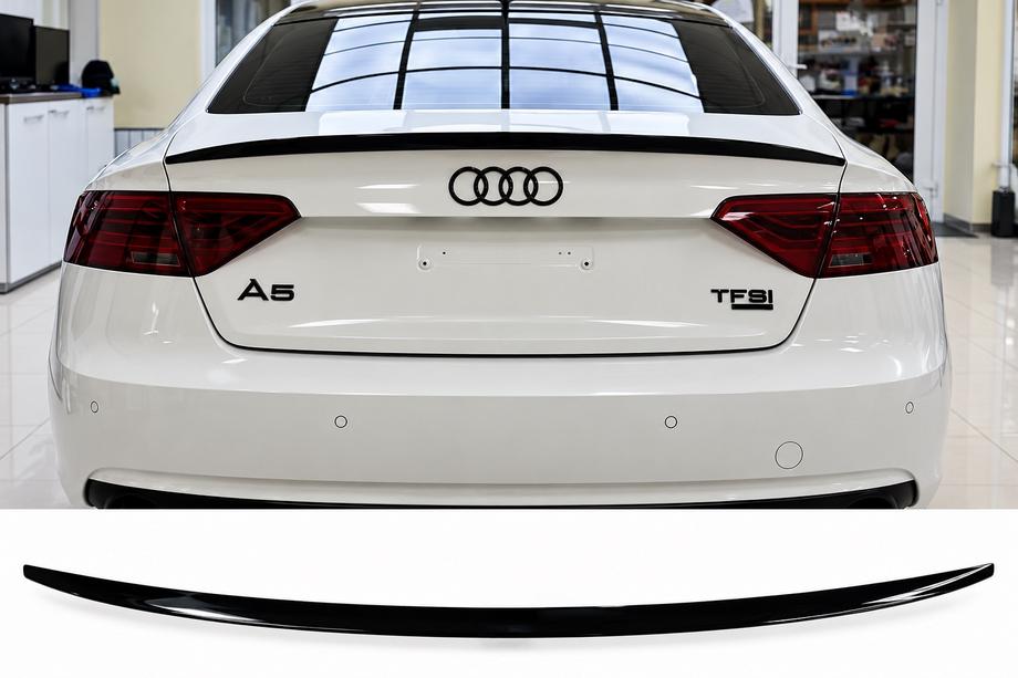 Audi A5 2007-2015 Spoiler S-Style (per Sportback, nero lucido) Foto 1