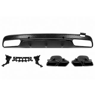 Diffusore posteriore con terminali di scarico Black (design C63 2014-2018) Mercedes C-class W205 2014-2021 foto 1