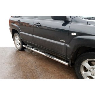 Tubi Laterali (2 pz, Acciaio Inox) Kia Sportage 2004-2010 foto 4
