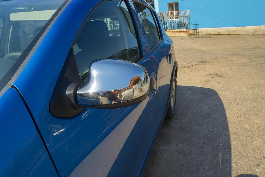 Renault Logan II 2013-2022 Coperture Specchietti (2 pz, Acciaio Inox) Image