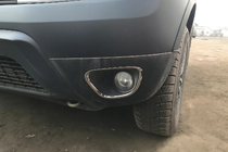 Dacia Duster 2008-2018 Coperture fari fendinebbia 2010-2013 (2 pz, acciaio inox) foto 1