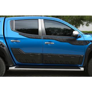 Modanature Montanti Porta in Acciaio Inox (6 pz) Mitsubishi L200 2006-2015 foto 1