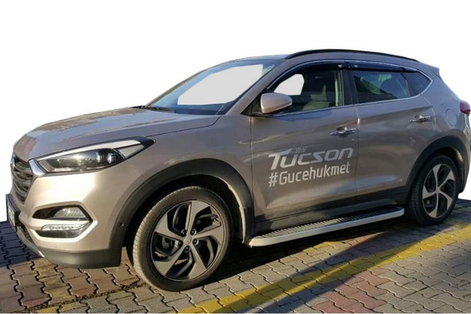 Hyundai Tucson TL 2016-2021 Pedane Laterali Tayga Grey (2 pz, Alluminio) Image