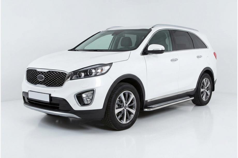 Kia Sorento III UM 2014-2020 Pedane Laterali Maydos V2 (2 pz, Alluminio e Acciaio Inox) Image