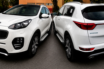 Kia Sportage 2015-2021 Pedane laterali Allmond Grey (2 pz, alluminio) foto 4