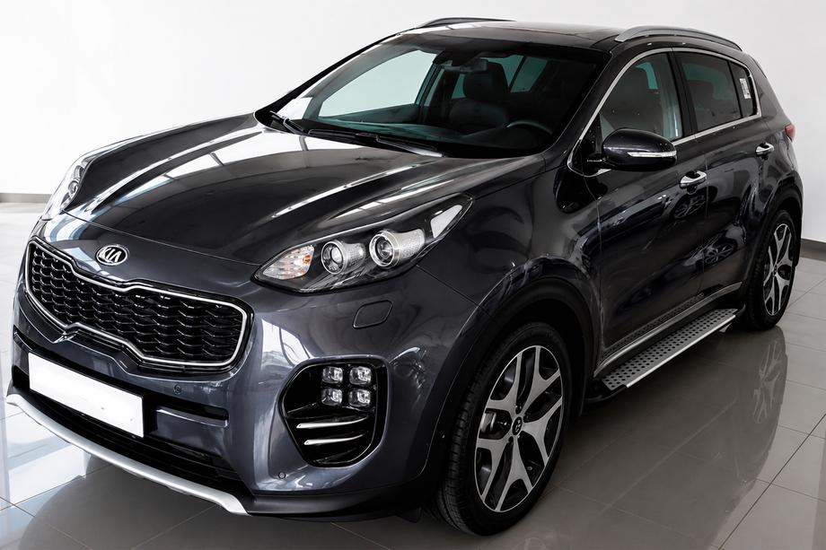 Kia Sportage 2015-2021 Pedane laterali Allmond Grey (2 pz, alluminio) Image