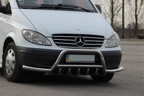 Mercedes Viano 2004-2014 Parabullbar WT003-Plus con Barre Laterali (Acciaio Inox) foto 2