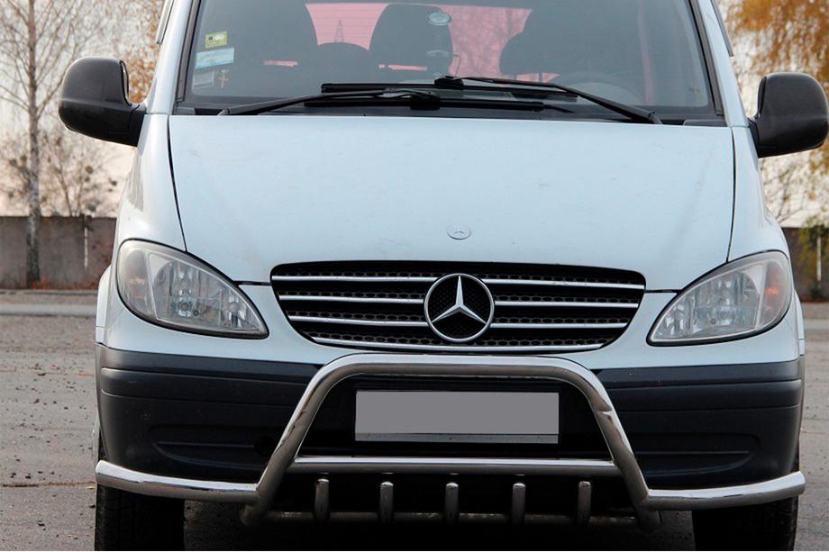 Mercedes Viano 2004-2014 Parabullbar WT003-Plus con Barre Laterali (Acciaio Inox) Image