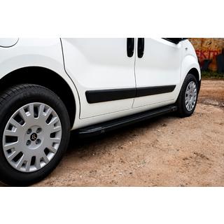 Pedane Laterali Rainbow Black (2 pz, Profilo in Alluminio) Fiat Fiorino/Qubo 2008-2024 foto 1
