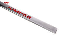 Citroen Jumper 2007-2025 Modanatura cromata sopra targa con LED rosso (acciaio inox) foto 3