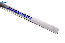 Citroen Jumper 2007-2025 Modanatura cromata sopra targa con LED blu (acciaio inox) foto 3