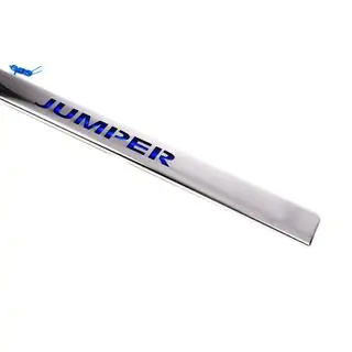 Modanatura cromata sopra targa con LED blu (acciaio inox) foto 3
