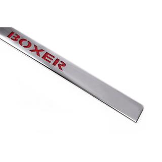 Modanatura cromata sopra targa con LED rosso (acciaio inox) Peugeot Boxer 2006-2025 foto 3
