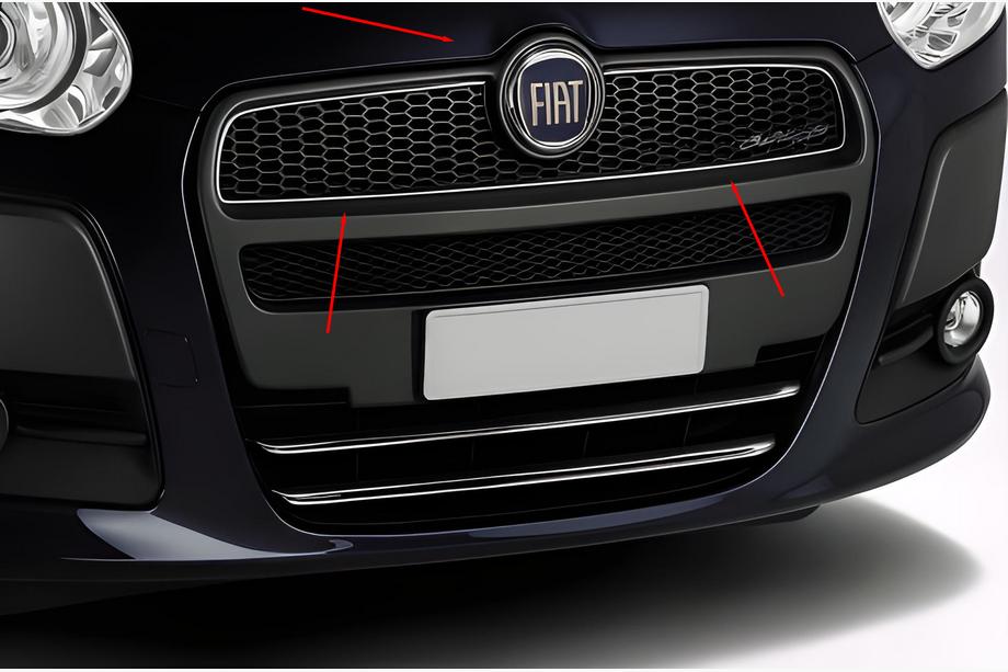 Fiat Doblo II 2010-2022 Copertura griglia radiatore (2010-2015, Superiore, Acciaio inox) Foto 1