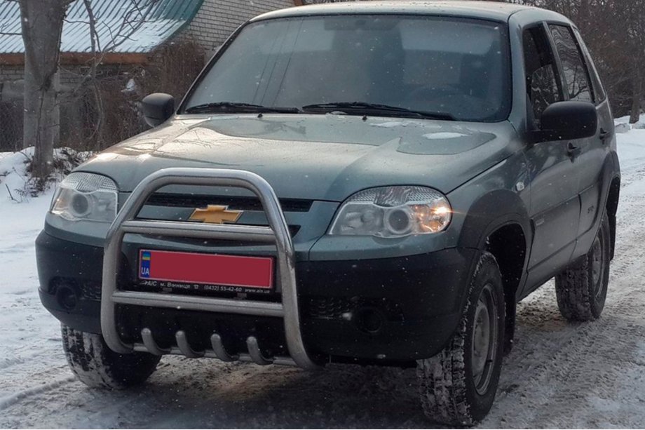 Chevrolet Niva 1998-2020 Protezione Anteriore QT007 (Acciaio Inox) Foto 3