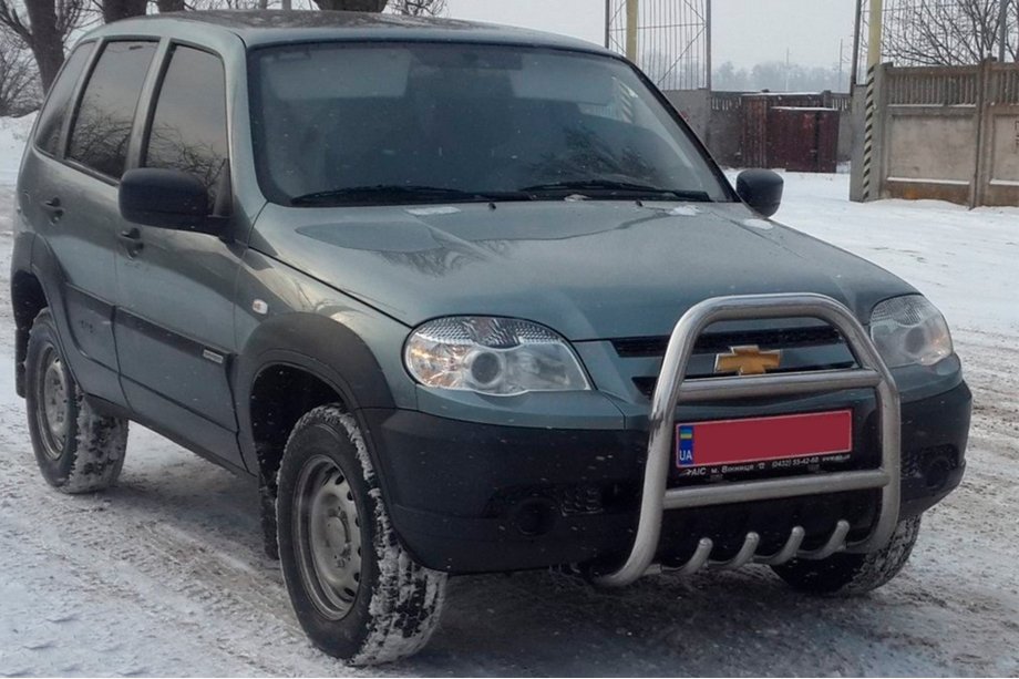 Chevrolet Niva 1998-2020 Protezione Anteriore QT007 (Acciaio Inox) Foto 4