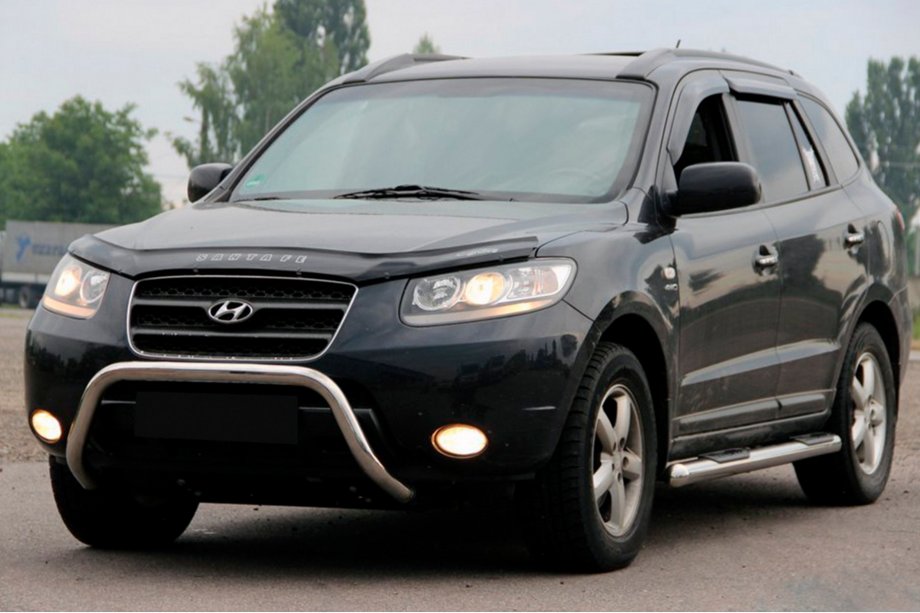 Hyundai Santa Fe 2 2006-2012 Protezione Anteriore WT007 (Acciaio Inox) Image