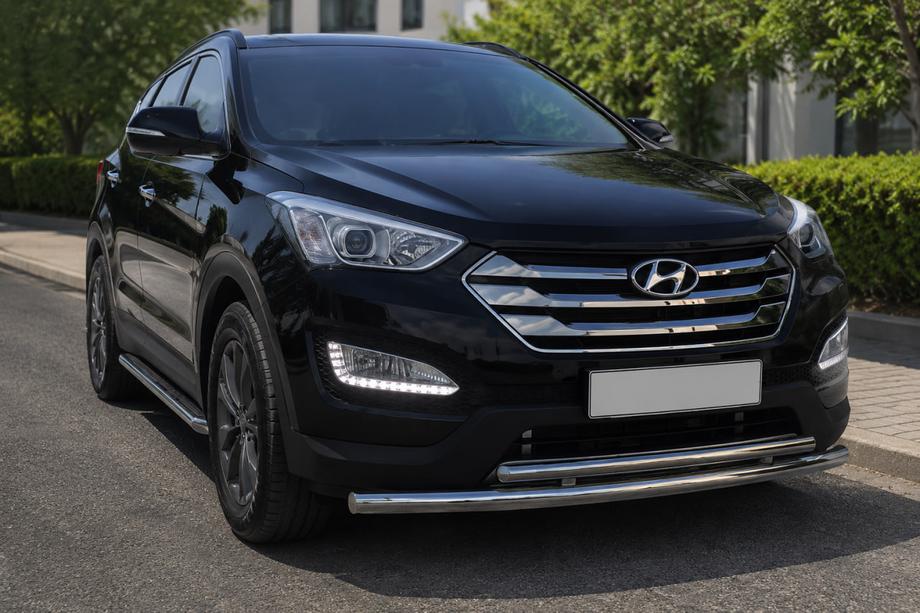 Hyundai Santa Fe 3 2012-2018 Protezione Anteriore ST014 (Acciaio Inox) Image