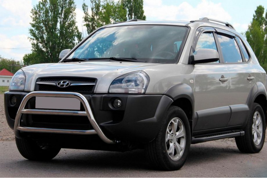 Hyundai Tucson JM 2004- Protezione Anteriore WT022 (Acciaio Inox) Image