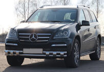 Mercedes GL сlass X164 2006-2012 Protezione Anteriore ST015 (Acciaio Inox) foto 1