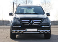 Mercedes GL сlass X164 2006-2012 Protezione Anteriore ST015 (Acciaio Inox) foto 2
