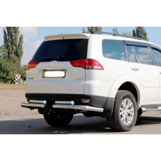 Protezione posteriore AK003-Special (2 pz, acciaio inox) Mitsubishi Pajero Sport 2008-2015 foto 1