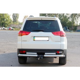 Protezione posteriore AK003-Special (2 pz, acciaio inox) Mitsubishi Pajero Sport 2008-2015 foto 2