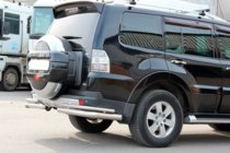 Mitsubishi Pajero Wagon IV 2006-2021 Barra Posteriore AK003 Doppia (Acciaio Inox) foto 3