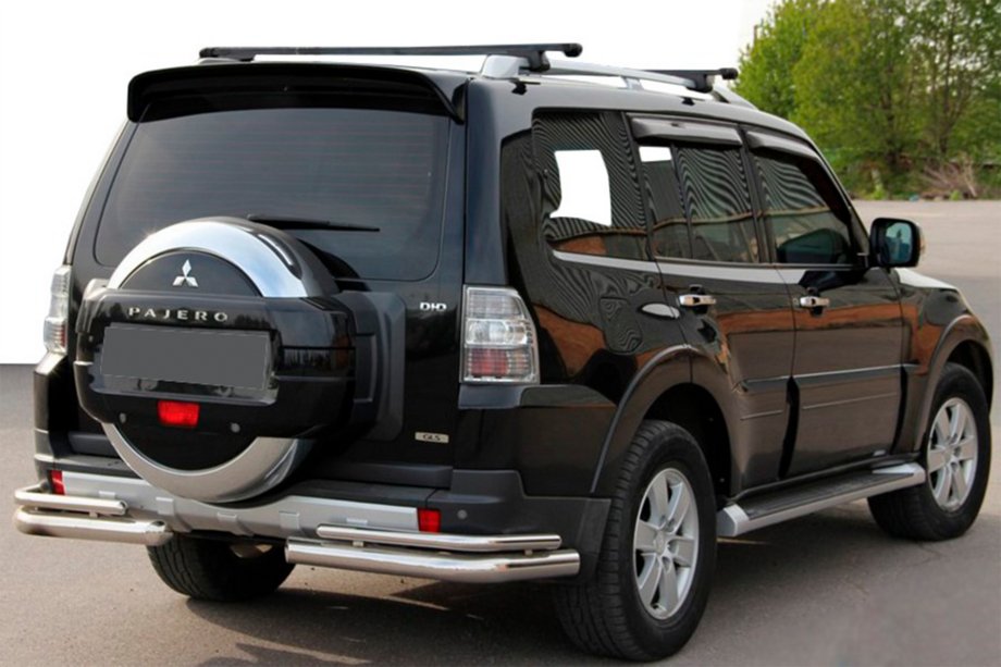 Mitsubishi Pajero Wagon IV 2006-2021 Barra Posteriore AK003 Doppia (Acciaio Inox) Image